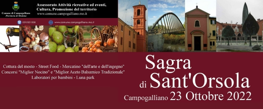 Sagra di sant'Orsola - Domenica 23 ottobre - Piazza Vittorio Emanuele II Campogalliano